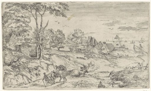 Landscape with a Man with Two Donkeys