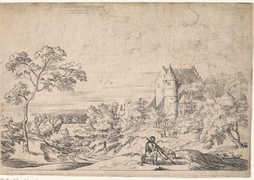 Landscape with a Seated Man with a Dog
