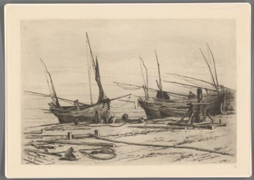 Boats on the beach of Étretat