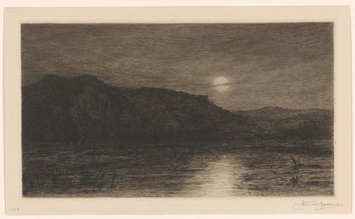 Landscape in Moonlight at Villa Caprera