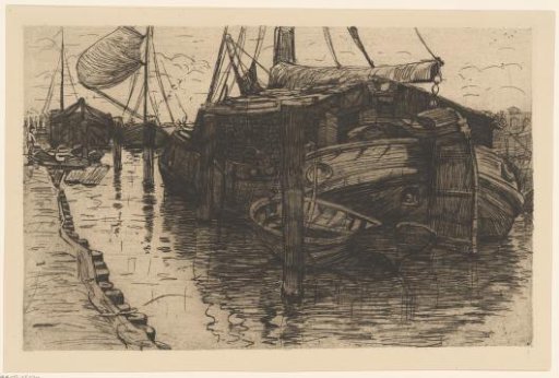 Moored boats in a harbor