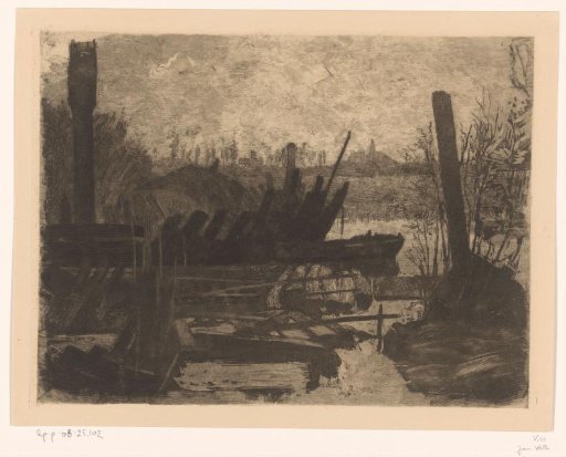 Wrecks in a polder landscape