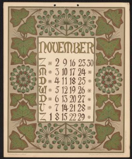 Calendar Leaf for November 1902