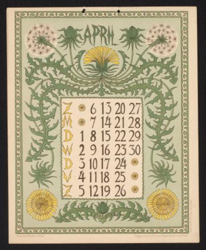 Calendar page for April 1902
