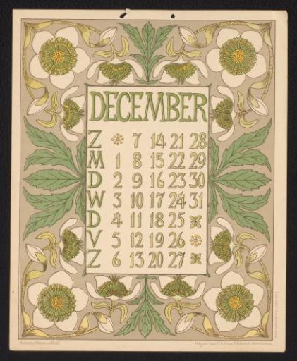Calendar Leaf for December 1902