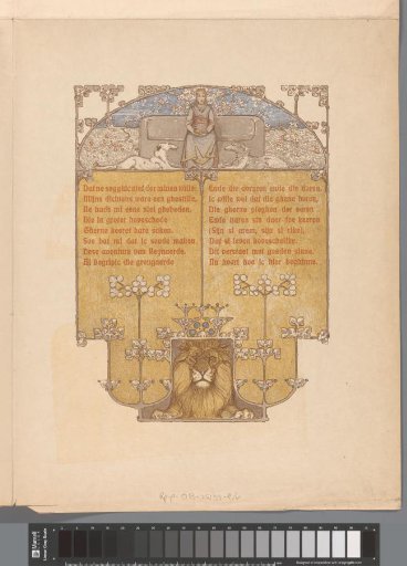 Sheet with four pages for: Stijn Streuvels, Reynard the Fox, 1910