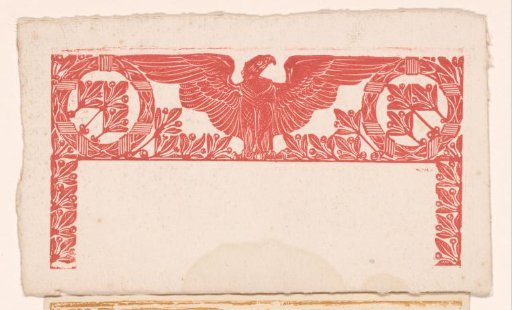 Ornamental border with leaves and eagle