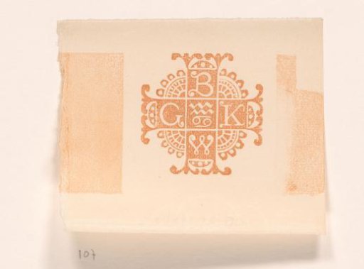 Vignette with letters B, K, W and G