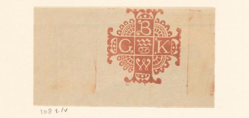 Vignette with letters B, K, W and G