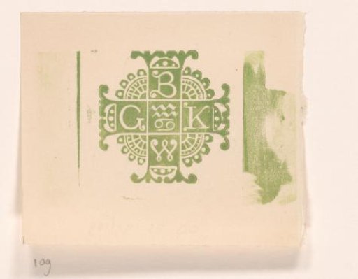 Vignette with letters B, K, W and G