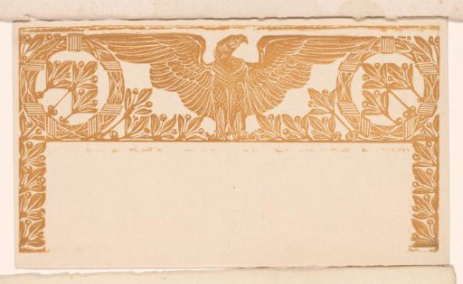 Ornamental border with leaves and eagle