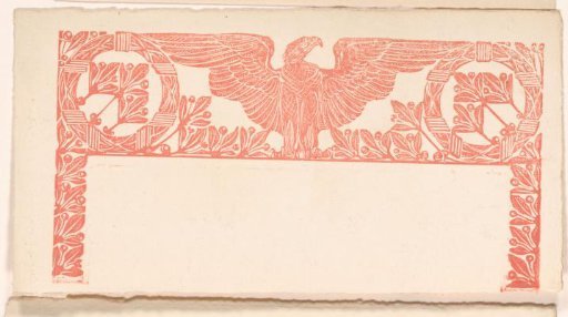Ornamental border with leaves and eagle