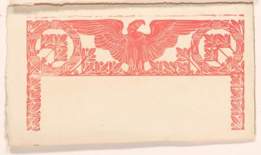 Ornamental border with leaves and eagle