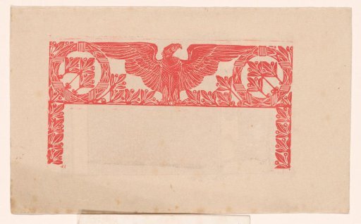 Ornamental border with leaves and eagle