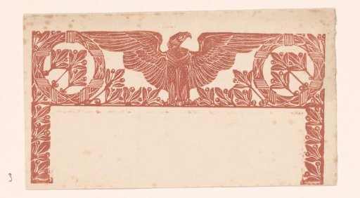 Ornamental border with leaves and eagle