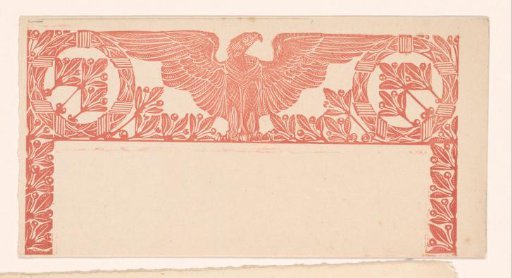 Ornamental border with leaves and eagle