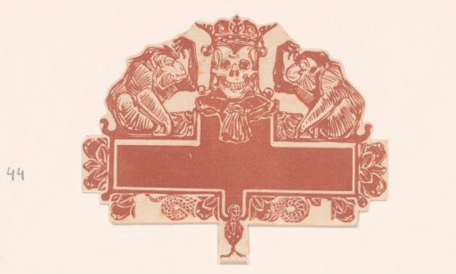 Title vignette with crowned skull and monkeys