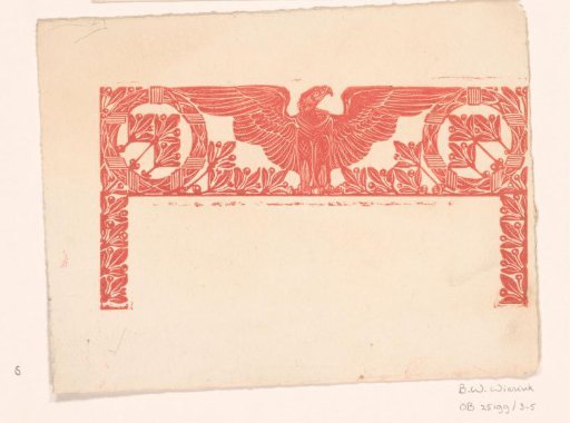 Ornamental border with leaves and eagle