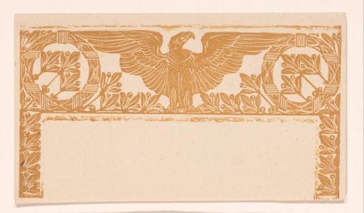Ornamental border with leaves and eagle