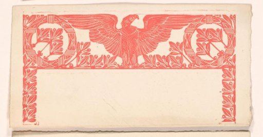 Ornamental border with leaves and eagle