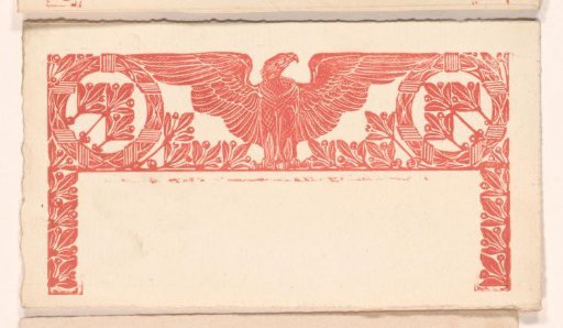 Ornamental border with leaves and eagle