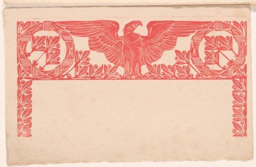 Ornamental border with leaves and eagle