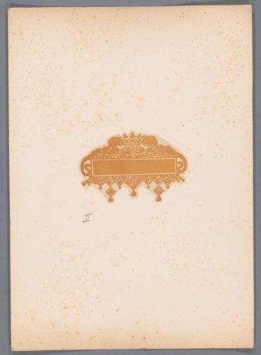 Vignette with two lions and a crown