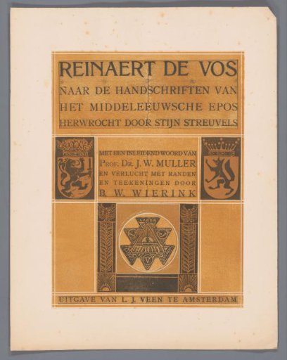 Design for title page for: Stijn Streuvels, Reynard the Fox, 1910