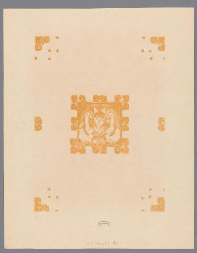 Ornamentation and a fox (Reynard) with two geese