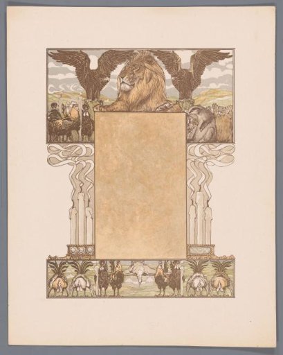 Extinguished candles and Lion (Nobel) flanked by eagles