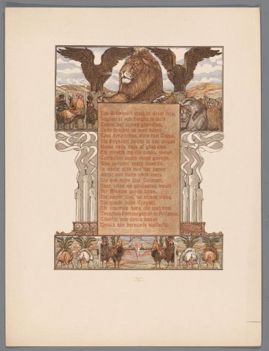 Extinguished candles and Lion (Nobel) flanked by eagles