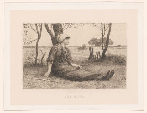 Seated woman against a tree