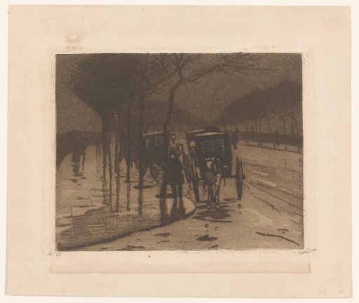 Carriages waiting on the Victoria Embankment in London
