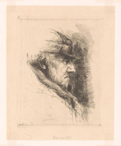 Head of an old man with cap