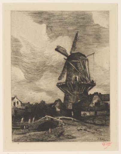 Village with a mill