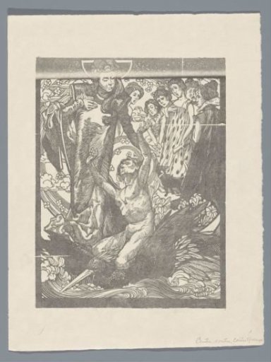 Female Figures with a Man on the Back of a Bird