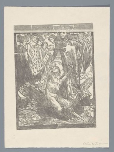 Female Figures with a Man on the Back of a Bird
