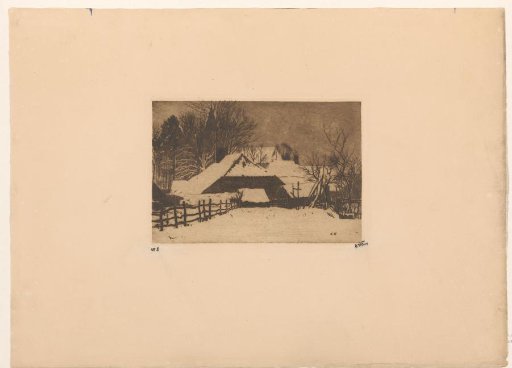 View of snow-covered houses in Ede
