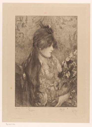 Woman with a bouquet of flowers