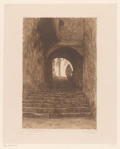Street with stairs, in Algiers