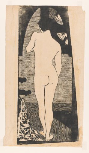 Standing woman, seen from the back