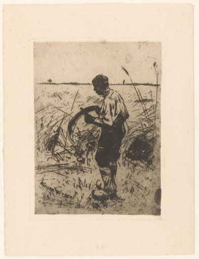 Farmer Sharpening His Sickle
