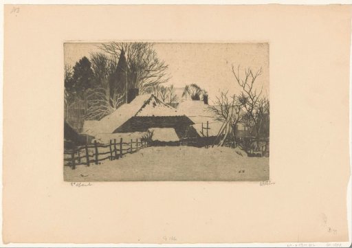 View of snow-covered houses in Ede
