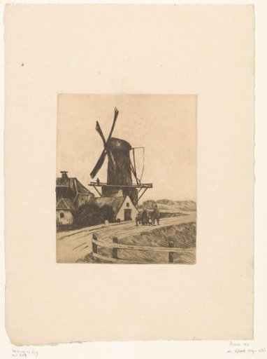 Walkers by a Mill near Wijk bij Duurstede