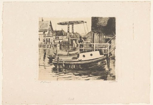 View of the Drawbridge between the Kalkmarkt and the 's Gravenhekje in Amsterdam