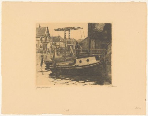 View of the drawbridge between the Kalkmarkt and the 's Gravenhekje in Amsterdam
