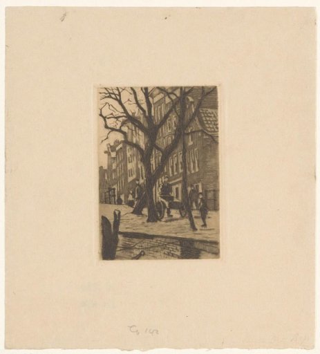 View of houses on the Oude Schans in Amsterdam
