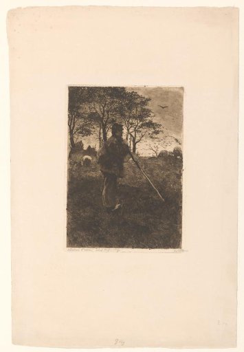 Shepherd leaning on his staff