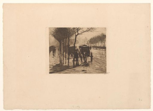 Waiting carriages on the Victoria Embankment in London