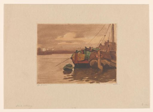 Barges in 't IJ in Amsterdam